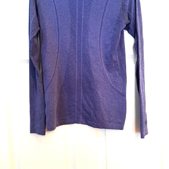 Lululemon Swiftly Tech Long Sleeve Shirt Sz 8 Sprinkler Blue Grey Trim Run Yoga - Picture 7 of 12